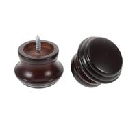 ZUNOXAZ Remates Decorativos Acabado Liso y Soporte Resistente para Barra de Cortina de Madera 2 Piezas para Hogar