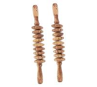 ZUNOXAZ Rodillo Muscular de Madera 2piezas para Masaje Relajante y Refinamiento Metabólico en Espalda y Cuello, Herramienta Multifuncional para Eliminar Tensiones