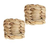 ZUNOXAZ Servilleteros Tejidos a Mano de Estilo Rústico, 2 Piezas de Anillos para Servilletas de Fibra de Calabaza 5x5 Cm, Decoración Ligera para Mesa de Fiesta, Cena y Eventos en Hogar