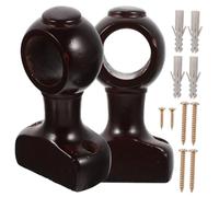 ZUNOXAZ Soporte De Barra De Cortina De Madera Sólida, 2 Piezas, Diseño Cerrado 28 Cm, Soporte De Pared Resistente para Instalación y Reemplazo Sala o Dormitorio