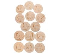 ZUNOXAZ Tarjetas de Madera para Números y Animales Marcadores de Mensuales Decoración y Duradera para Fotografía y Regalo para Recién Nacidos