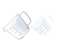 ZUNOXAZ Tazas Medidoras de Vidrio de Alta Resistencia 250Ml y 500Ml, Juego 2 Piezas Escala Clara, Taza Graduada Transparente para Cocina, Repostería y Medición de Líquidos Domésticos