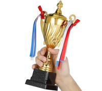 ZUNOXAZ Trofeo de Metal Dorado para Deportes Exhibición Estable y Diseño Llamativo Adecuado para Mostrar en Escritorios y Estantes