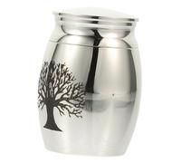 ZUNOXAZ Urna Funeraria para Mascotas En Acero Inoxidable Diseño De Árbol Vida, Contenedor Mini para Cenizas De Perros y Gatos, Adecuado para Sala y Dormitorio