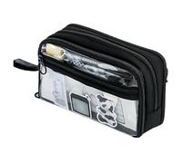 ZUNTSUTOCK BOLSA TRANSPARENT MAQUILLO - ZIPPER PENCIL POUCH, PENCILS GRAN CAPITAL | Protectores de Campo para Lápices para Oficina Escolar, Negro, se beskrivning, Unisex adulto