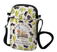 Zuo Bao Bari Italy - Bolso bandolera con diseño de la región de Puglia, Italia, sur de Italia, bolso de hombro Bari con paisaje urbano, regalo de agradecimiento, Bari Italia, INCH