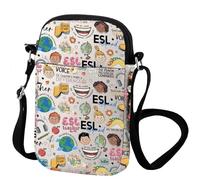Zuo Bao Bolsa cruzada para profesores de ESL, regalo bilingüe para profesores, educación en inglés, regalo de agradecimiento de segundo idioma, E-S-L, INCH
