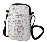 Zuo Bao Bolso cruzado para amantes de la libélula, bohemio, mosca de dragón, regalo para amantes de la naturaleza, regalo de aliento espiritual, libélul, Libélula, INCH