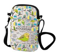 Zuo Bao Budgerigar The Anatomy Of A Parrot Lovers - Bolso cruzado para mascotas, regalo para dueños de mascotas, Budgerigar, INCH