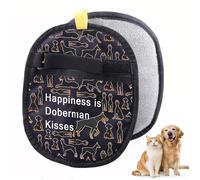 Zuo Bao Doberman - Guante removedor de pelo de perro con texto en inglés "Happiness is Doberman Kisses", recuerdo conmemorativo de mascotas (Doberman)