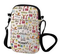 Zuo Bao Oslo Noruega Bolsa de mensajero de viaje Oslo City Gift Norway Lover Theme Gift Europe Travel Shoulder Bag, Oslo, INCH