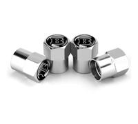 ZUOBYMBC 4 Piezas Tapas de Válvulas de Coche para Brabus,Tapas Antipolvo para Ruedas de Coche,Tapas Antipolvo,Tapones de Válvula Accesorios,Antifugas,Silver