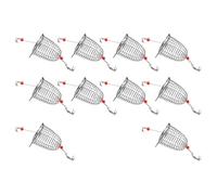 Zuoeay 10 piezas de cebos de pesca, jaula de acero inoxidable, soporte para cebos, cesta de señuelo, señuelo