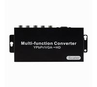 Zuoeay Adaptador convertidor de puerto YPbPr/VGA a HDTV con doble entrada de luz LED y resoluciones ajustables, enchufe y uso de sonido estéreo R/L
