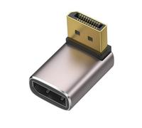 Zuoeay Adaptador DisplayPort 1.4 de 8 K, adaptador chapado en oro de 90 grados, conector vertical macho a hembra, convertidor de codo de aluminio