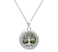 Zuoeay Collar difusor de aroma de árbol de la vida, colgante de acero inoxidable, accesorio de cadena para el cuello, para entusiastas de la moda, fragancias, joyas, talla única, como se describe