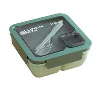 Zuoeay Contenedor de almuerzo de múltiples secciones con tapa sellada, diseño recalentable para microondas para separación de alimentos fríos y calientes, recipiente de preparación de comidas de gran