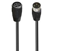 Zuoeay Din - Cable de alimentación macho a hembra de 3 pines, cable de alimentación para equipos digitales, cable de conexión negro, 50 cm a 500 cm, DIN macho a hembra