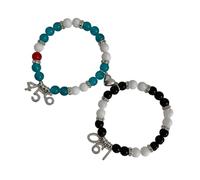 Zuoeay Elegante pulsera ajustable de aleación de cristal hecha a mano para mujeres y hombres, joyería de amor y amistad, talla única, como se describe