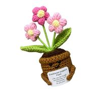 Zuoeay Kits de plantas de ganchillo amigables con guía visual, suministros de manualidades de hilo de algodón suave para decoración del hogar, maceta de hilo suave