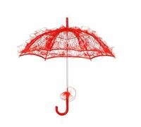Zuoeay Sombrilla de boda para novia, accesorios decorativos para fotografía, sombrilla de encaje de varios colores, rosso, Talla única