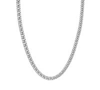 Zuofan Collares para Hombre, Collar de Cadena Cubana 6.5mm Ancho y 60cm de Longitud, Cadena de Plata, Collar de Acero Inoxidable para Hombre, Regalos para niños, esposos, Hermanos y Novios