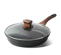 ZUOFENG Sartén Antiadherente de 28CM, Aluminio Fundido Sartenes para Saltear, para Todo Tipo de Cocinas Incluida Inducción y Vitrocerámica, Contiene Tapa de Vidrio Templado.