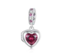 ZUOHUI Abalorio de corazón de cobre chapado en platino for el día de la madre for hacer joyas de mujer, cuenta Love Mom for pulseras compatibles con Pandora, recuerdo de cumpleaños DIY(YIC174)