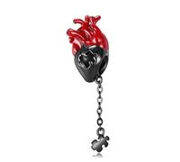 ZUOHUI Abalorio de corazón de rompecabezas gótico oscuro de plata de ley S925 for mujer for pulseras Pandora, fabricación de joyas DIY, cuenta de rompecabezas vanguardista alternativa