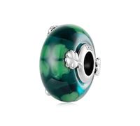 ZUOHUI Abalorio de cristal de trébol de 4 hojas de plata de ley S925 for mujer for hacer joyas DIY - Abalorio de la suerte vintage for pulseras Pandora Cumpleaños de San Valentín