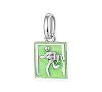 ZUOHUI Abalorio de escape de gato de rescate que brilla en la oscuridad - Cuenta de plata de ley S925 for mujer, compatible con pulseras Pandora, regalo for ella