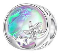 ZUOHUI Abalorio de estrella de mar for pulseras Pandora | Cobre bañado Resina con diseño de ola marina Compatible con pulseras Troll, Chamilia y Biagi Ideal for creaciones veraniegas