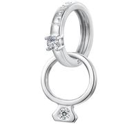 ZUOHUI Abalorio de plata de ley S925 con doble anillo for hacer joyas de bricolaje, regalo colgante for mujer (agujero de 4,5 mm) for pulseras, collares y llaveros