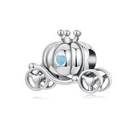 ZUOHUI Abalorio de plata de ley S925 con forma de carruaje de calabaza de Cenicienta for hacer joyas de bricolaje, regalo compatible con pulsera europea for ella, esposa/mamá/hija