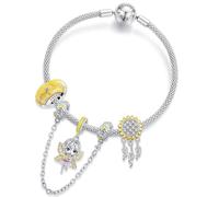 ZUOHUI Abalorios de plata de ley 925 de la serie Espíritu de Luz para pulsera Pandora, con forma de girasol. Ideales para regalar en ocasiones especiales y para crear joyas DIY.(17CM-set)