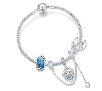ZUOHUI Abalorios de plata de ley 925 de la serie Hadas de Hielo y Nieve for pulsera Pandora. Diseño romántico de copos de nieve invernales. Ideal for regalar y crear joyas.(17CM-set)