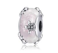 ZUOHUI Abalorios de plata de ley 925 for mujer, estilo dulce rosa, serie Hada de las Flores, for pulsera Pandora. Mariposa, regalo festivo, for crear joyas DIY.(SCC1302)