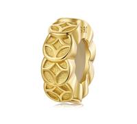 ZUOHUI Abalorios de plata de ley 925 para Año Nuevo: León de la suerte, Candado de la paz, Moneda lingote. Cuentas para pulseras estilo Pandora europeas para mujer.(SCC3257)