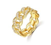 ZUOHUI Anillo de cadena con estrella de ensueño - Plata de ley 925, moissanita de 2 quilates, corte de ocho corazones y ocho flechas - Diseño unisex for alianzas de boda, anillos apilables y regalos d