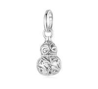 ZUOHUI Calabaza de estilo retro de plata de ley 925 for mujer, ideal for atraer la riqueza y la buena fortuna. Dijes for pulseras y collares Pandora. Suministros for hacer joyas.(Silver)
