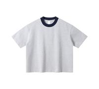 ZUOHUI Camisetas de algodón Pesado de 305 g for Hombre con Tacto Fresco y protección Solar UPF40+ | Elementos básicos de Viaje e Informales de Verano(Heather Gray,L)