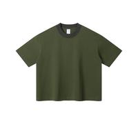 ZUOHUI Camisetas de algodón Pesado de 305 g for Hombre con Tacto Fresco y protección Solar UPF40+ | Elementos básicos de Viaje e Informales de Verano(Green,S)