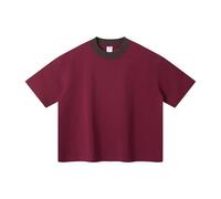 ZUOHUI Camisetas de algodón Pesado de 305 g for Hombre con Tacto Fresco y protección Solar UPF40+ | Elementos básicos de Viaje e Informales de Verano(Rojo,XL)