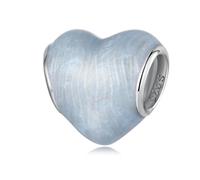 ZUOHUI Charm de corazón de océano en plata de ley 925 con textura de olas y revestimiento de epoxi - Cuentas de temática marina for pulseras | Regalos únicos for mujeres, hermanas e hijas (cumpleaños,