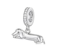 ZUOHUI Charm de perro salchicha durmiente - Cuenta de cobre for pulseras, collares y llaveros de bricolaje | Regalo compatible con Pandora for ella (cumpleaños/San Valentín)