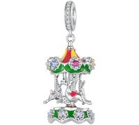 ZUOHUI Cobre Chapado Fiesta Árbol Ciervo Charm for Pandora | Compatible con Troll Biagi Chamilia esmalte árbol ciervo manzana DIY regalo Cumpleaños San Valentín Navidad Colgante