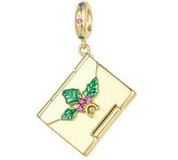 ZUOHUI Cobre Chapado Fiesta Árbol Ciervo Charm for Pandora | Compatible con Troll Biagi Chamilia esmalte árbol ciervo manzana DIY regalo Cumpleaños San Valentín Navidad Colgante