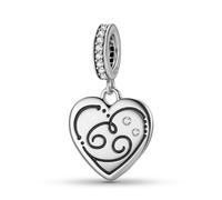 ZUOHUI Colgante de plata de ley 925 con forma de corazón y 12 constelaciones for pulsera Pandora.(Cancer)