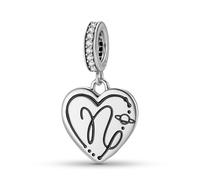 ZUOHUI Colgante de plata de ley 925 con forma de corazón y 12 constelaciones for pulsera Pandora.(Capricorn)
