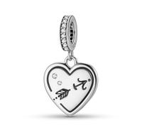 ZUOHUI Colgante de plata de ley 925 con forma de corazón y 12 constelaciones for pulsera Pandora.(Sagittarius)